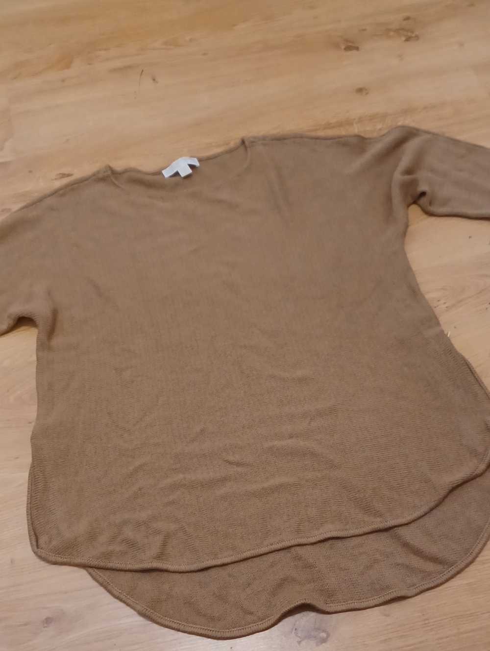 Michael Kors Camel Scoop-Neck Lightweight Sweater Poly Viscose Nylon L Womenen